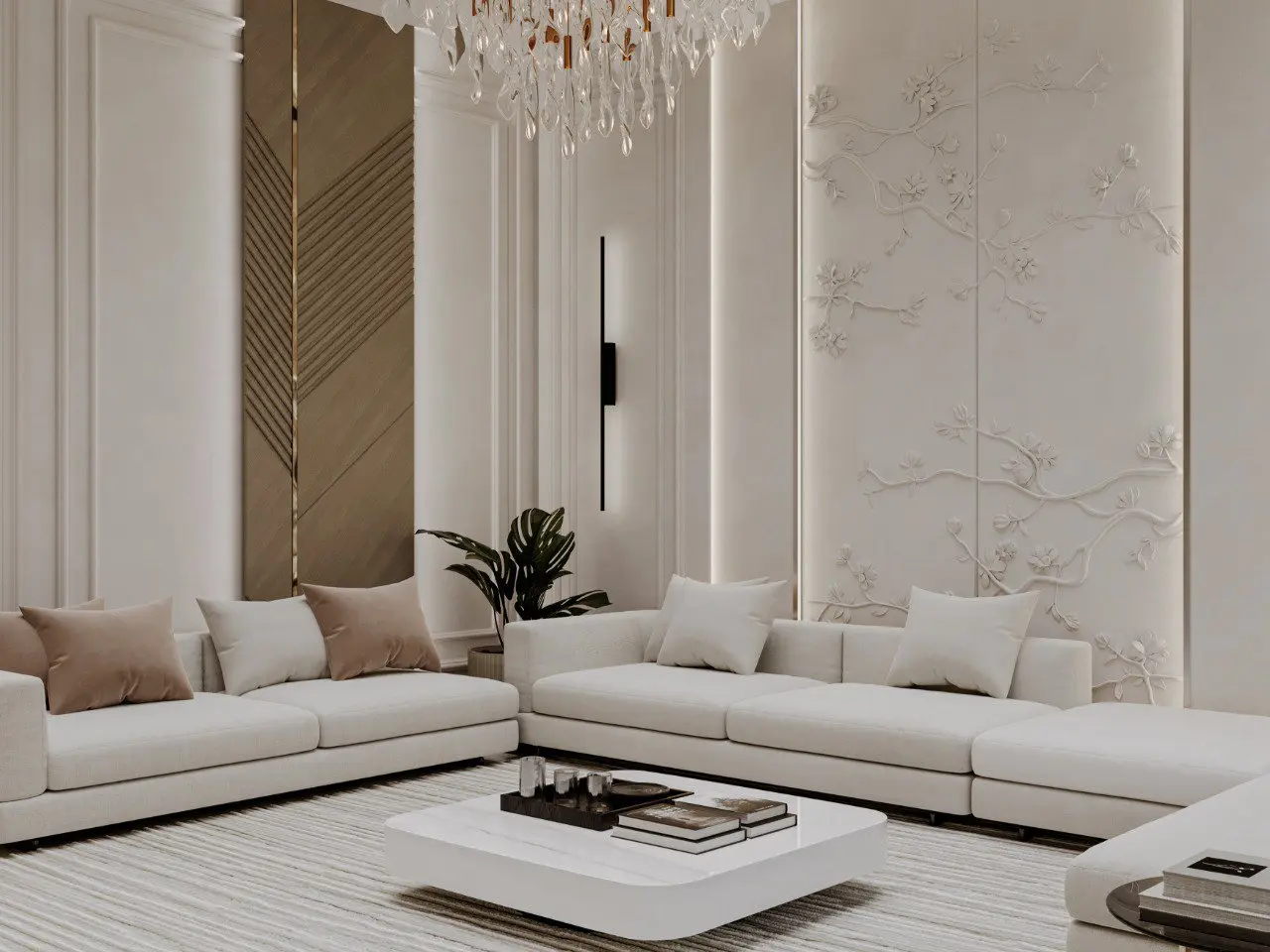 تصميم معاصر لغرفة معيشة 